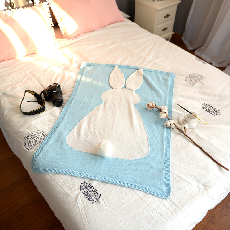 Manta de Alpaca para Niños - Manta de Cama para Bebés Chicos con Conejo Adorables, Acondicionada, Manta de Lana para Dormir — imagen 3