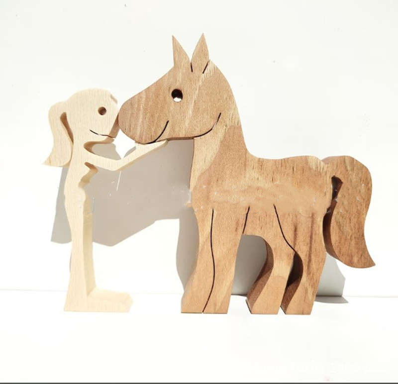Escultura de Madera para Decoración de Hogar con Perro y Dueño - Regalo de Navidad para Amantes de los Animales — imagen 46