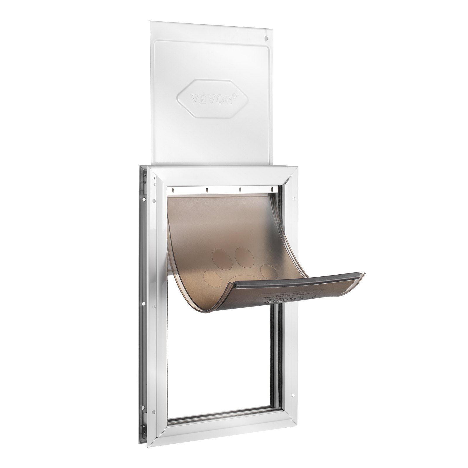 Pet Door, 13.27" X 20.04" Aluminum Frame With Lock And Flap System, Weatherproof Doggy Door, Easy To Install In Interior Or Exterior Doors, Pet Door Suitable For Cat Doggie Kitties (White-L) — imagen 1