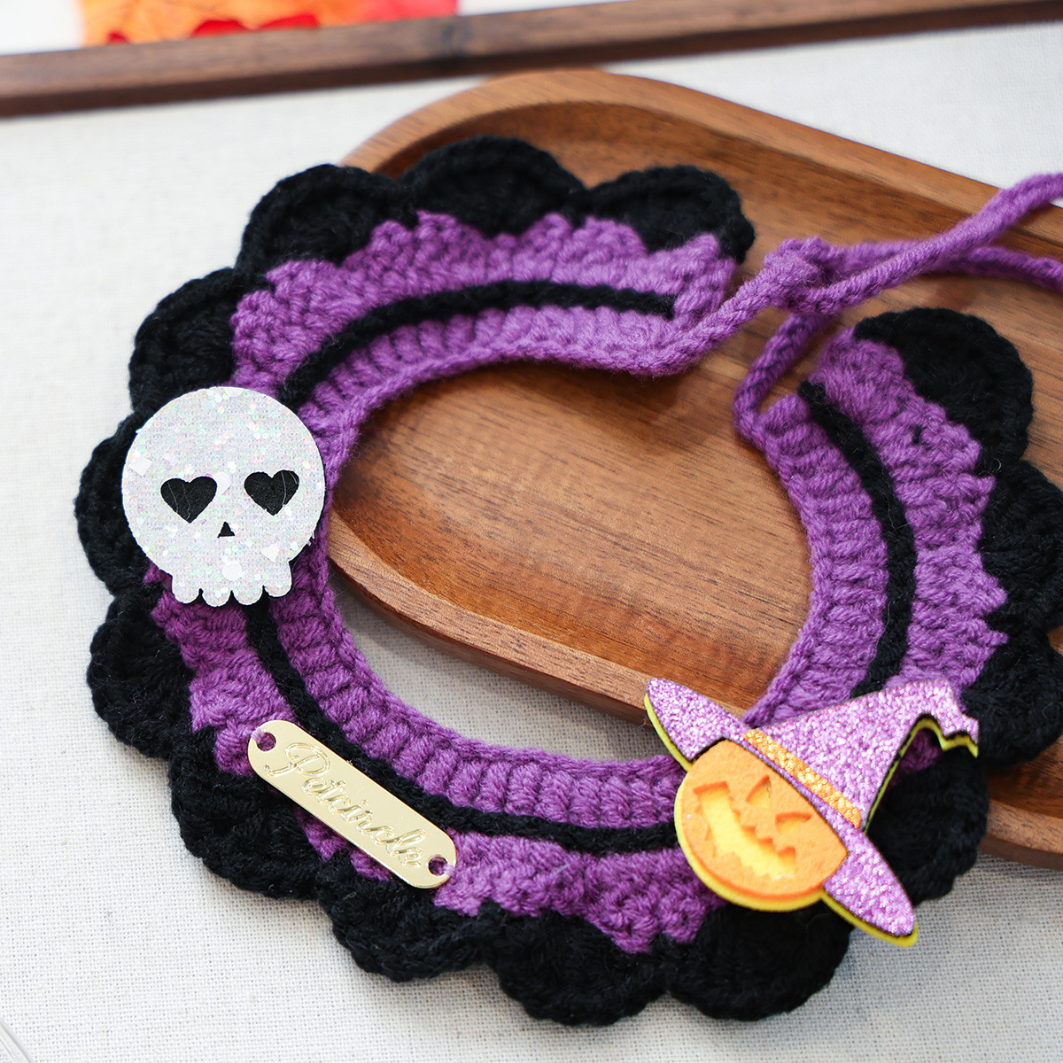 Pet Cat Dog Bandana with Halloween Elements Decorative Scarf for Pets, Halloween Pet Collar Accessory — image 4