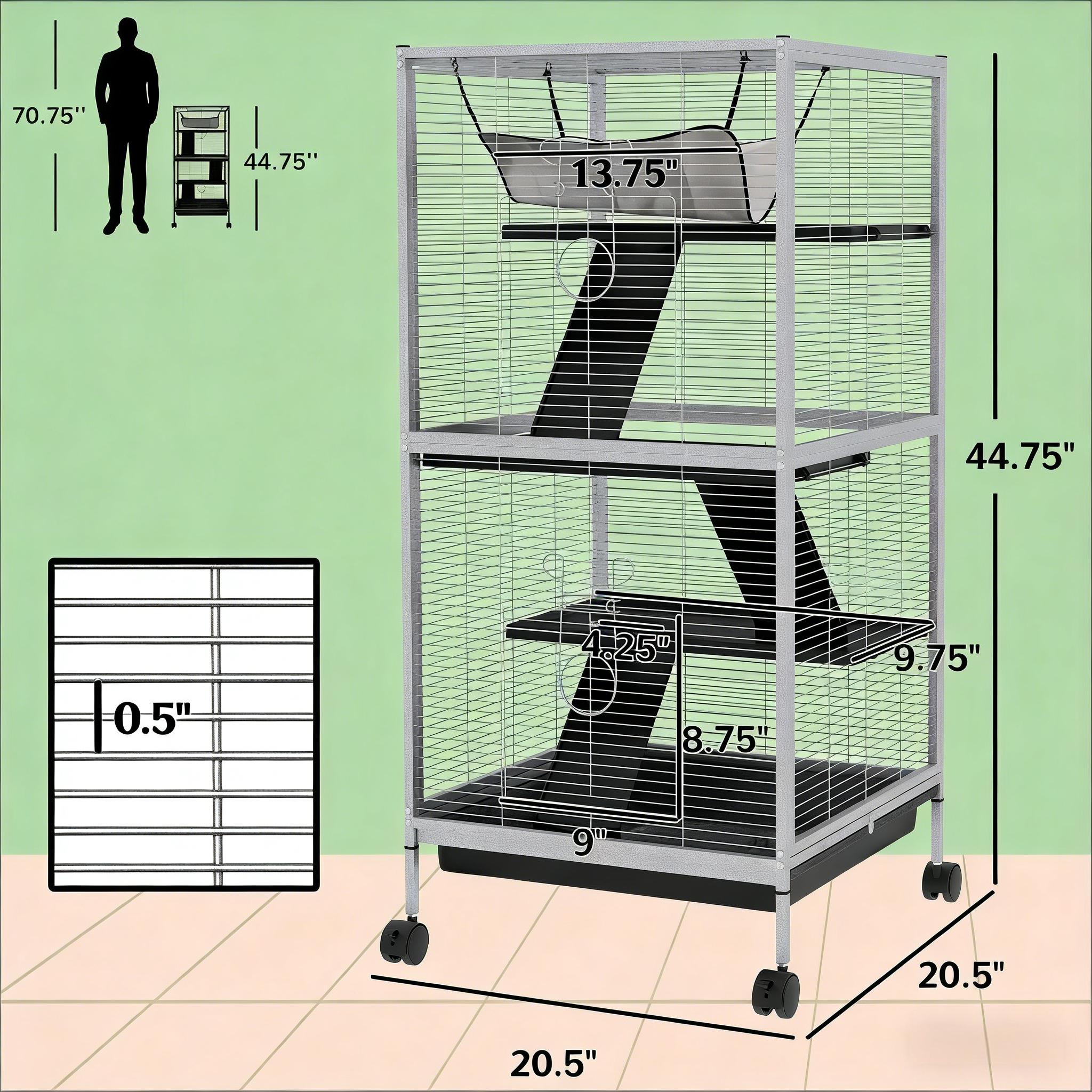 Spacious Pet House, Rolling Small Animal Hutch Cage, Small Pet Hutch — image 4