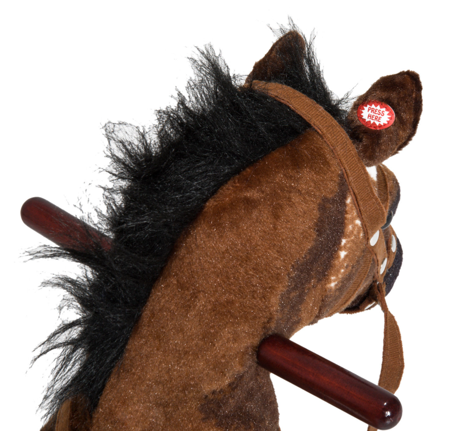 Caballo de Música para Niños de Peluche Montaje para Bebés con Letras Infantiles y Sonido Musical para Edad 1.5 a 3 Años, Marrón Claro y Blanco Perfecto como Regalo para Pequeños — imagen 6