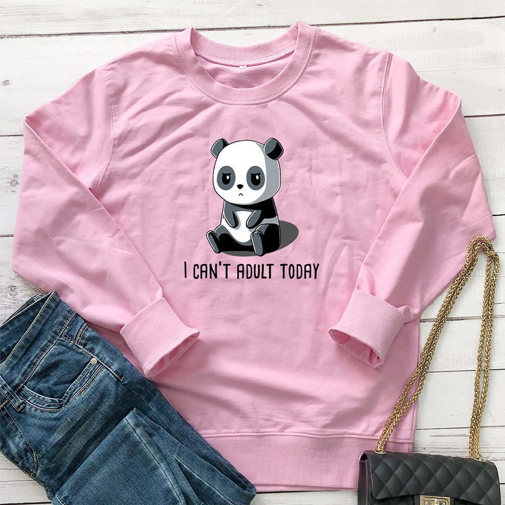 I CAN'T ADULT TODAY letter panda printed hoodie — image 7
