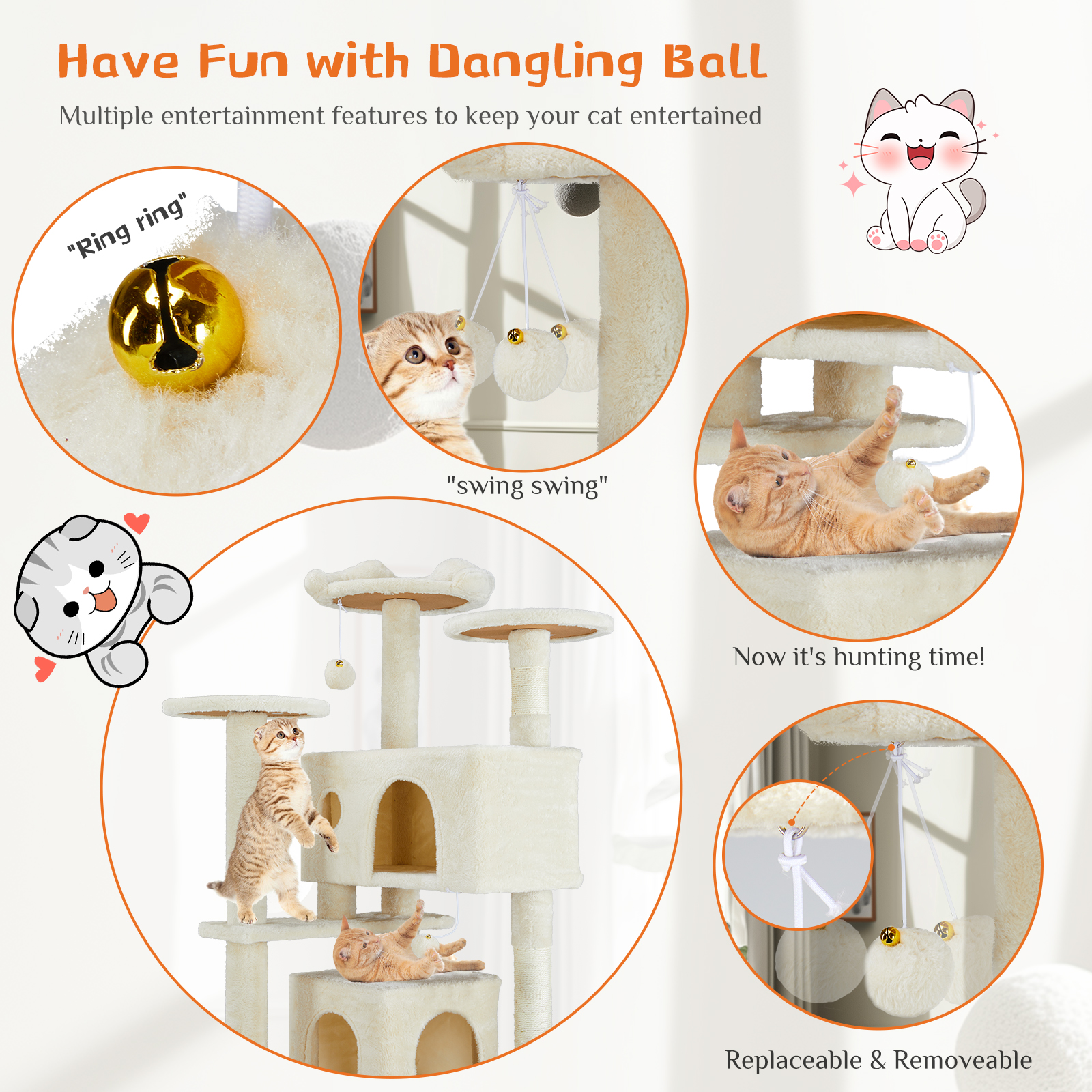 Multi Functional Cat Treehouse Cat Climbing Frame — image 9