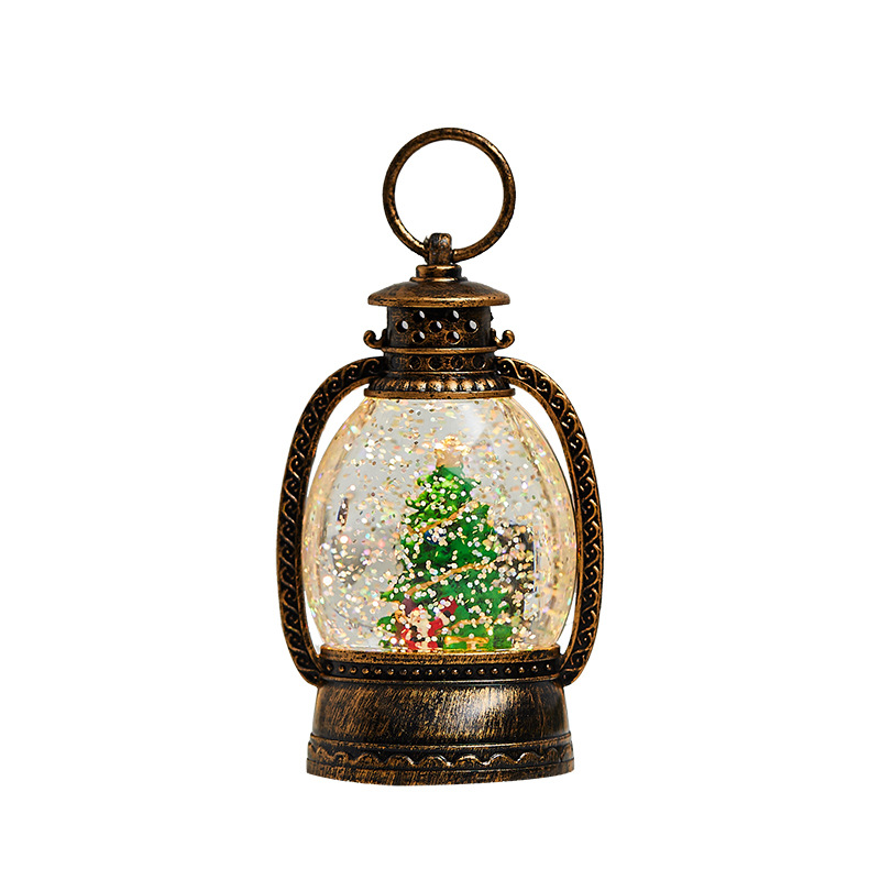 Árbol de Decoración Navideña, Orbe de Caballo Dorado Lleno de Agua con Iluminación que Se Mueve — imagen 6