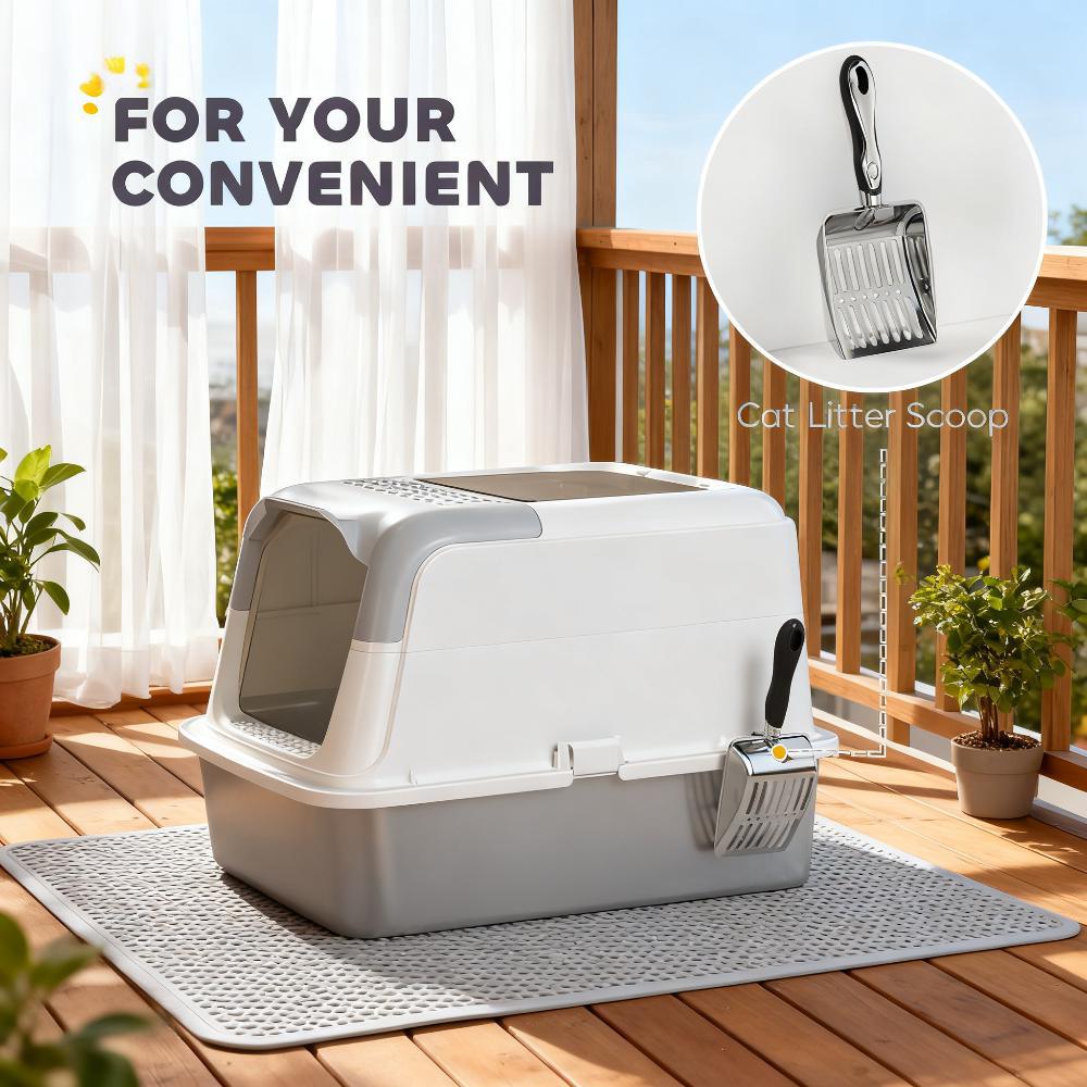 Caja de Arena para Gatos, Caja de Arena Encerrada con Cuchara y Bolsa Desodorizante — imagen 5