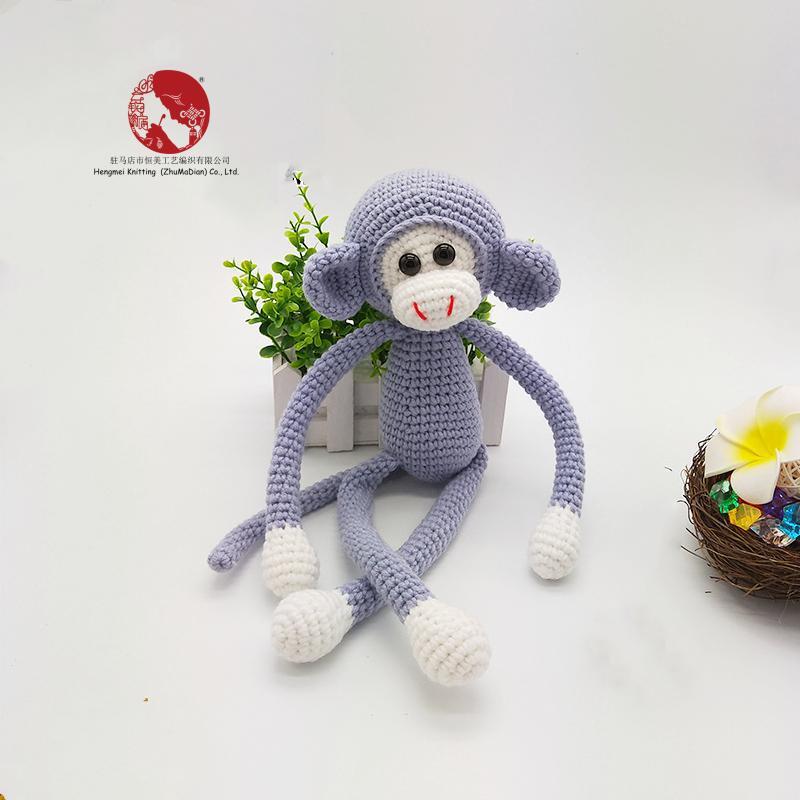 Creative Spider Monkey Plush Toy - Handmade Crochet Knitted Yarn Doll — image 2