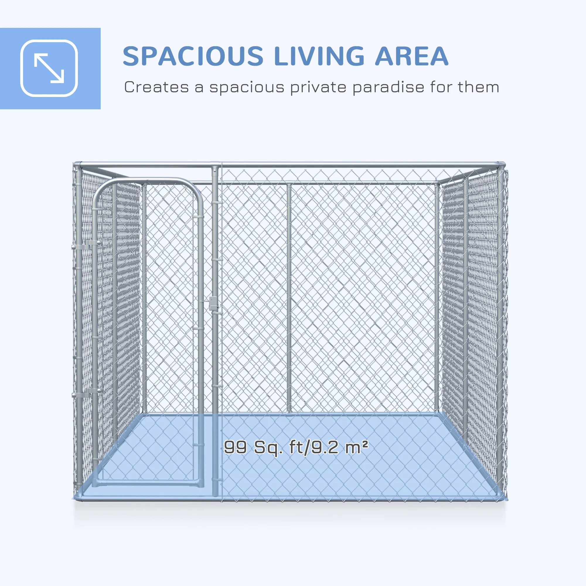 99 Sq. Ft. Dog Playpen Outdoor with Galvanized Steel Frame, for Small and Medium Dogs, 13.1' x 7.5' x 6' — image 5