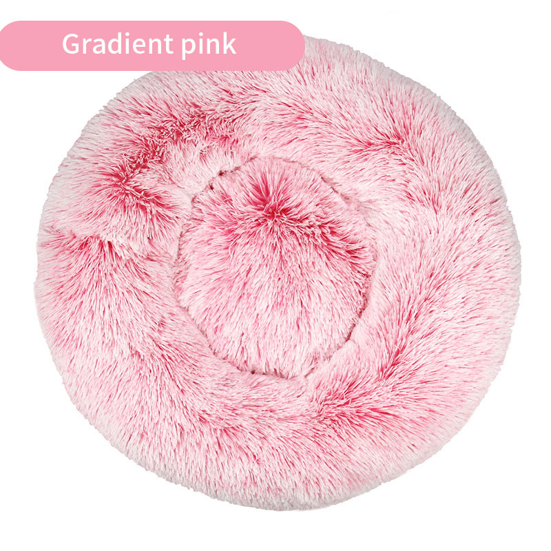 Dog Kennel Cat Kennel Plush Round Gradual Change Pet Kennel Dog Bed Winter Mat Gradual Change Pet Mattress Pet Supplies — image 13