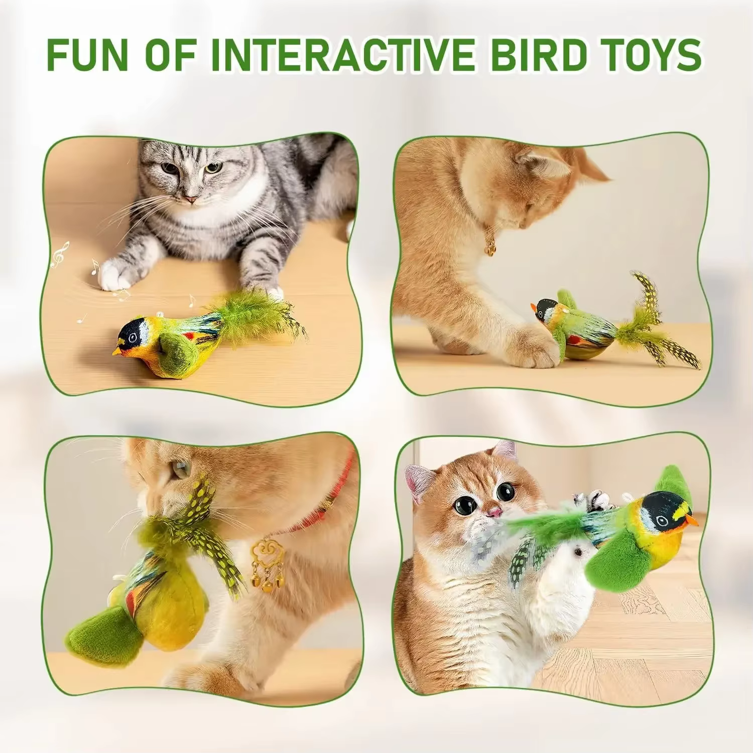 1-3Pcs The pet cat toy emulates the sound bird to amuse the cat elastic rope to relieve boredom and resist scratching and biting — image 4