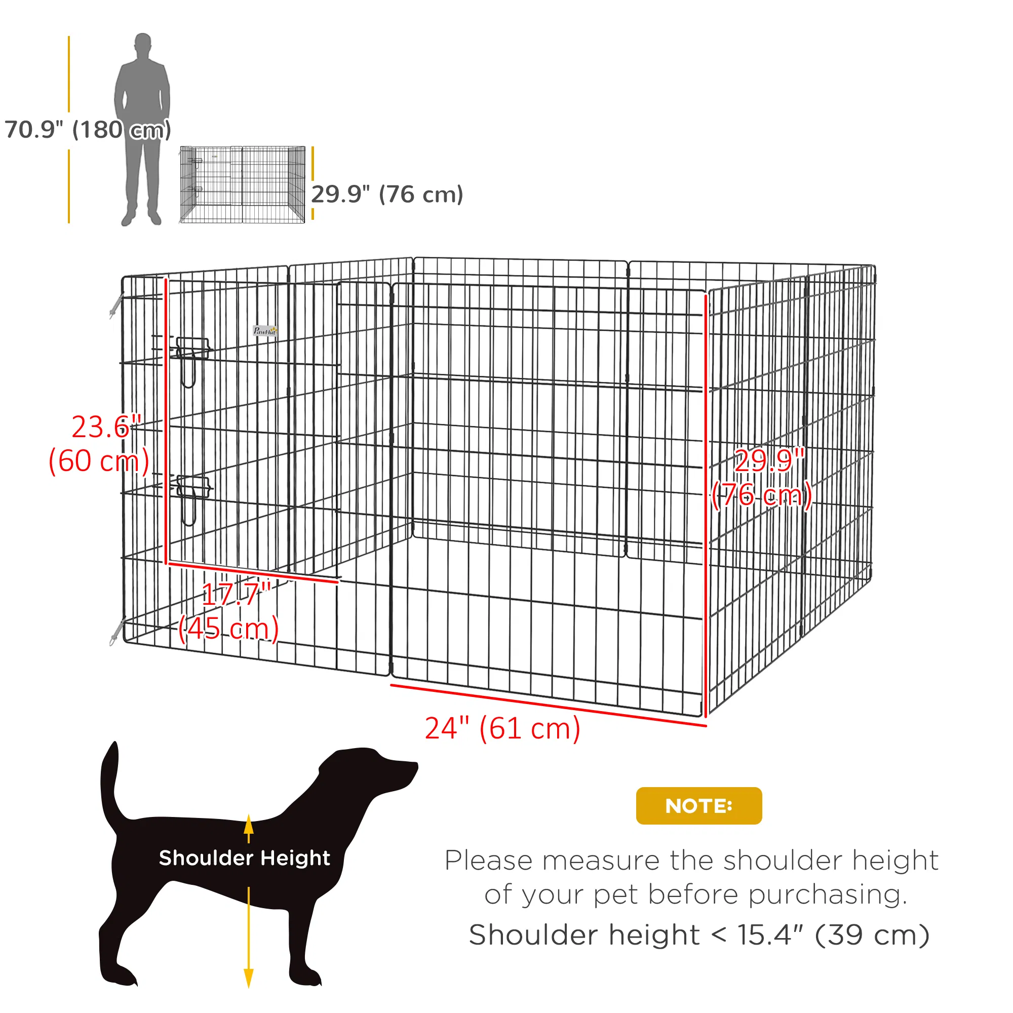 Foldable Metal Exercise Pet Playpen Yard Dog Puppy Kennel Cage 8 Panel — image 5