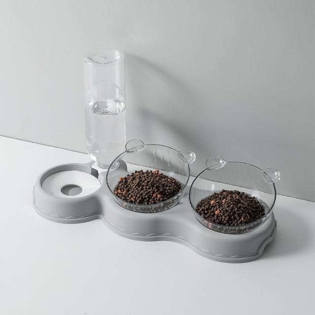 Pet Bowl Plastic Dog Bowl Double Bowl Automatic Drinking Water Anti Spill Food Bowl Pet Bowl Cute Cat Rice Bowl Cat Bowl — image 10