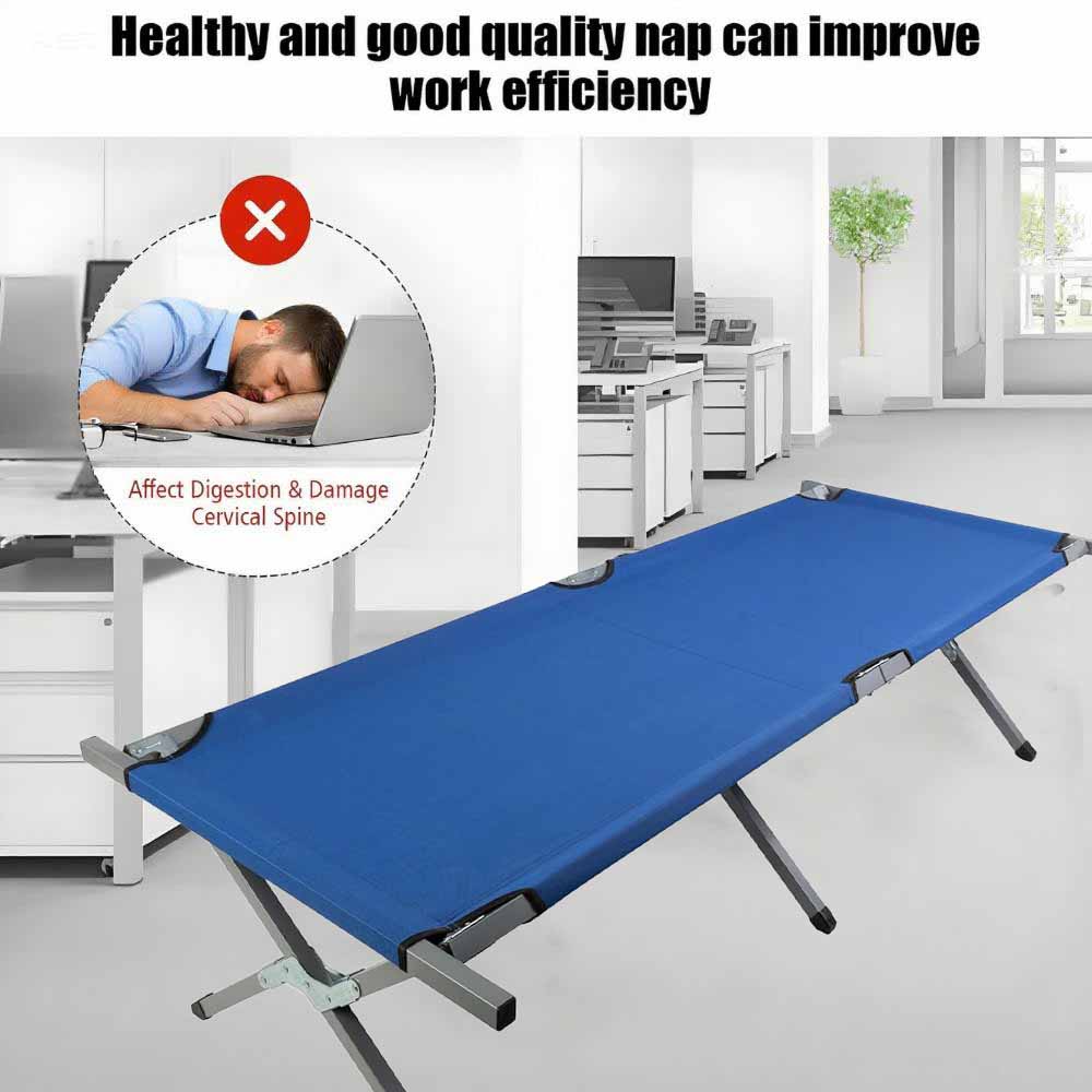 Cama de Marcha para Camping Al Aire Libre, Cama Portátil Ligera, Colchón de Camping Portátil con Bolsa Portátil Azul para Adultos — imagen 4
