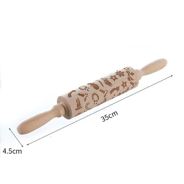 Merry Christmas Elk Wooden Print Rolling Pin Christmas Home Decorations Navidad Decor Noel Dessert Tools New Year 2020 DIY Craft — image 10