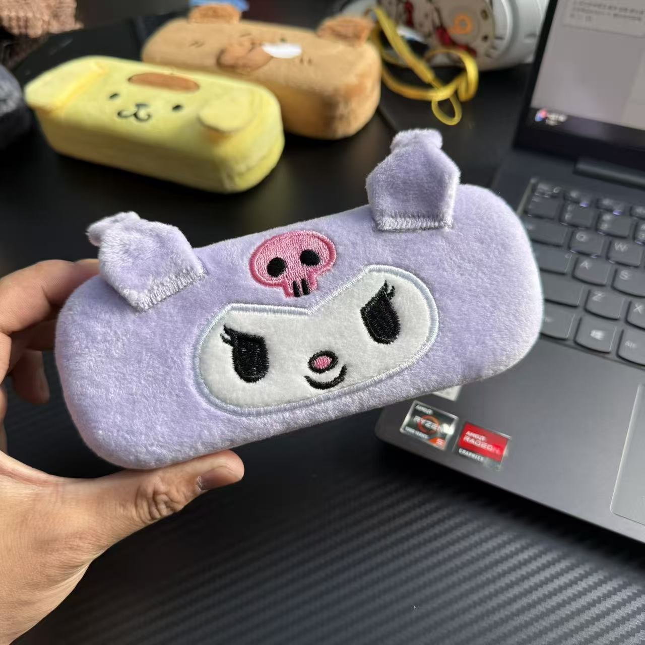 Cute Bear Plush Glasses Case, Cartoon Sunglasses Storage Box for Students, Personalized Eyewear Pouch — image 2