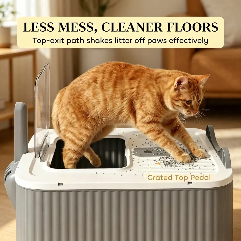 Cat Litter Box with Adjustable Front 17.5 Inches X 13.6 Inches X 15.9 Inches — image 4