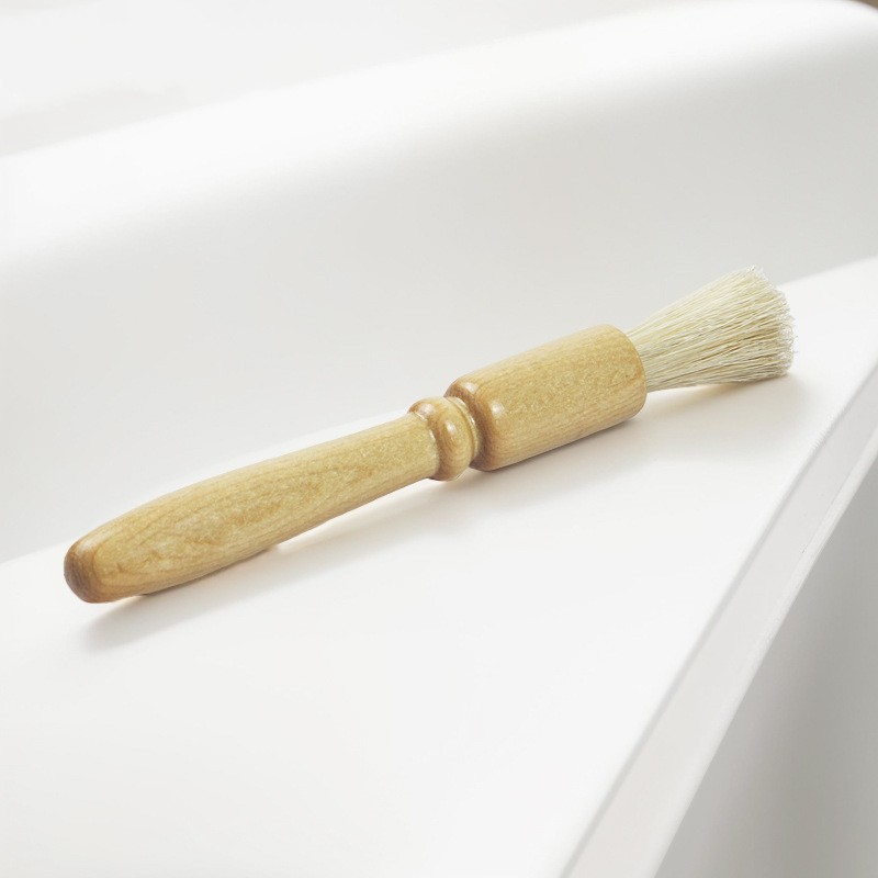 Coffee powder cleaning brush pig hair solid wood residue round head brush coffee machine bean grinder cleaning brush — image 2