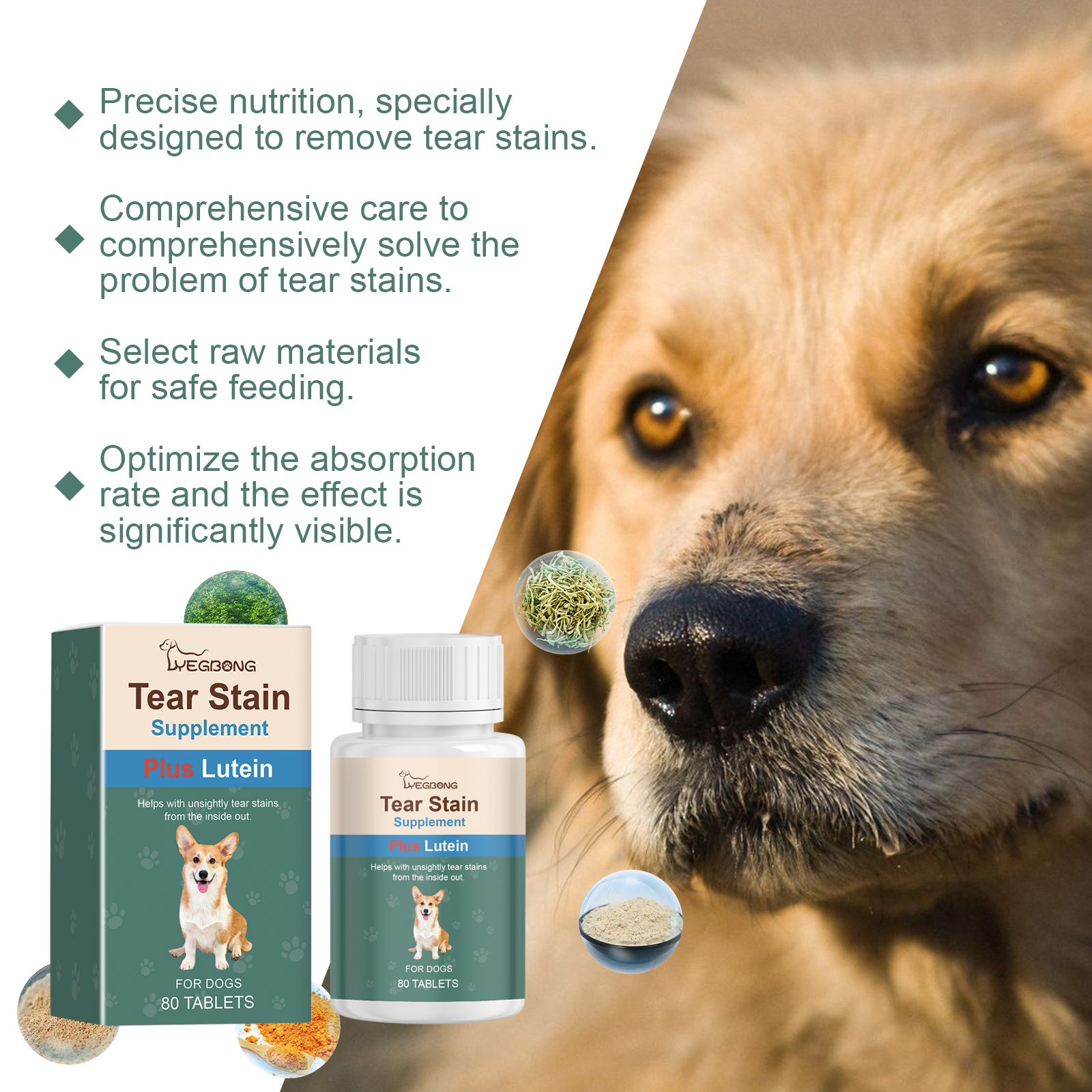 Tear-Stained Eye Care Tablet For Dogs To Gently Clean Tear-Stained Eye Stains For Pet Dogs — image 6