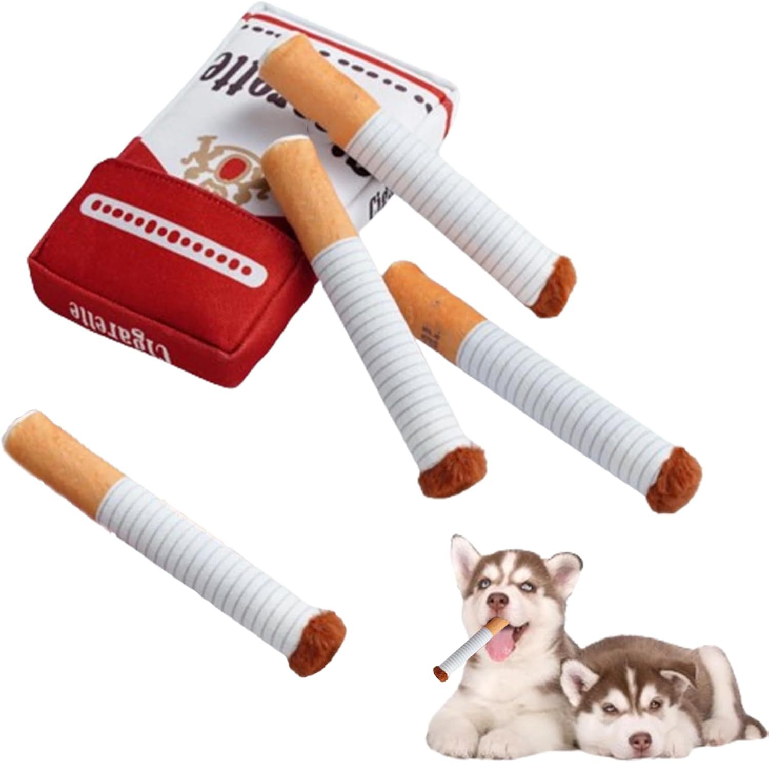 Dog cigarettes with box, sound making toys, pet toys, bite resistant and grinding plush toys, cat supplies — image 2