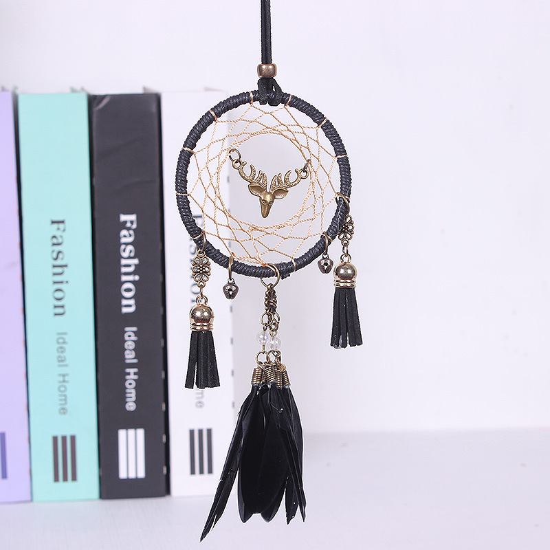Car Pendant Deer Head Dream Catcher Car Creative Car Interior Decoration Rearview Mirror Pendant — image 4