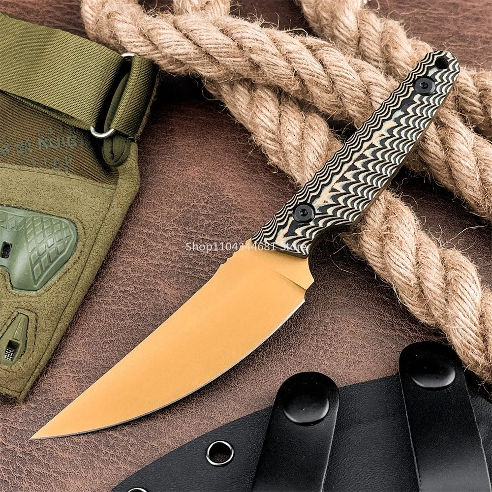 Outdoor Multi-fuctional Straight Knife Full Tang 8Cr13Mov Fixed Blade Knife G10 Handle and Sheath Camping Fishing Essential Tool — image 1