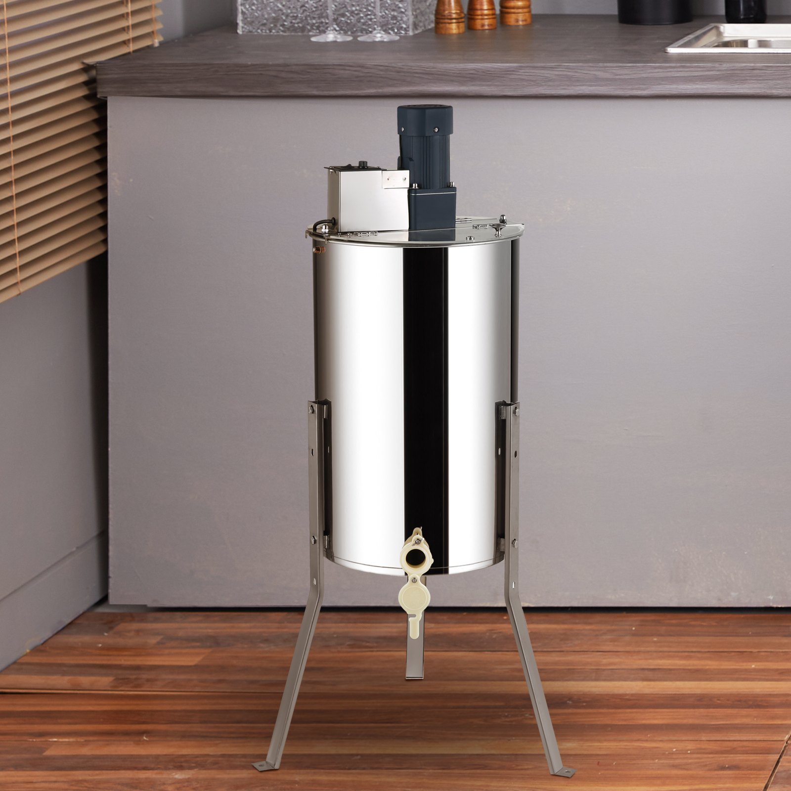 Electric Honey Extractor, Frames Honey Spinner Extractor, Stainless Steel Beekeeping Extraction, Apiary Centrifuge Equipment With Height Adjustable Stand, Honeycomb Drum Spinner With Lid — image 6