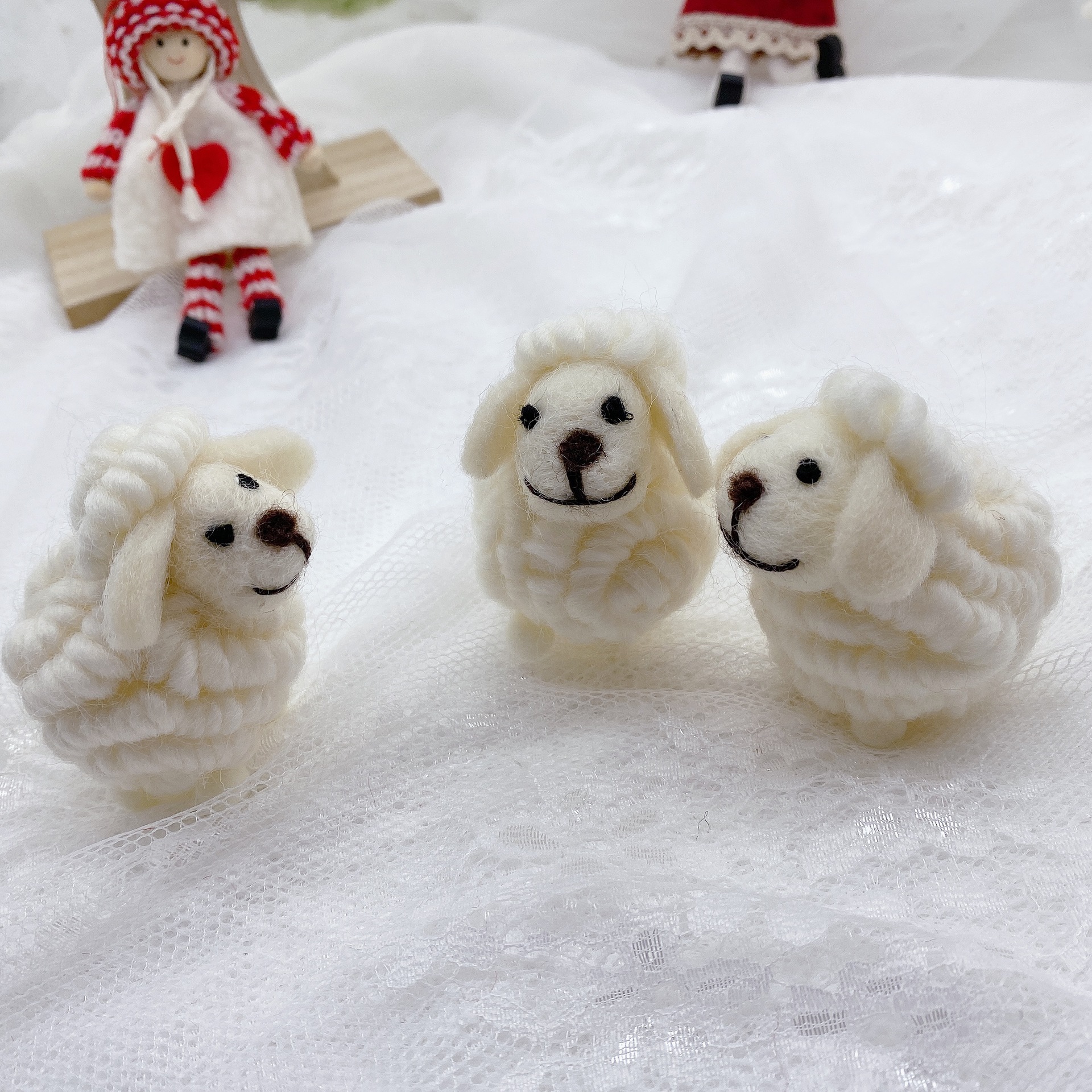 Christmas Wool Felt Lamb Tree Ornament Creative Gift Decoration Accessory — image 9
