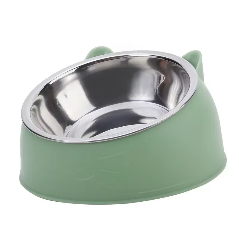 Stainless Steel Cat Bowl with Non Slip Base Cute Cat Ear Design Elevated Pet Food Water Bowl for Dog Kitten Puppy Safe Durable — image 2