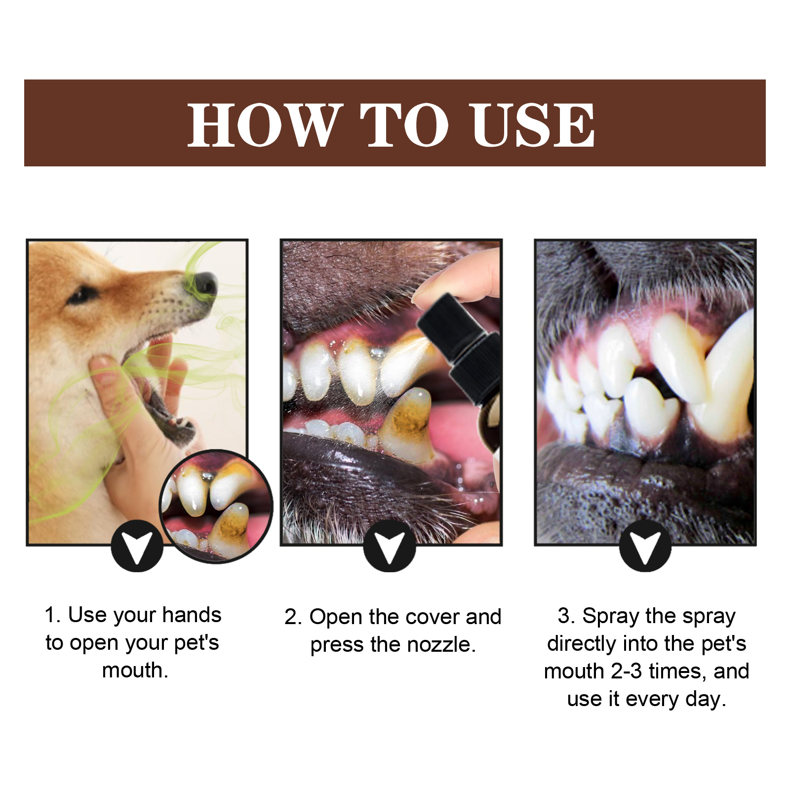 Yegbong Pet Tooth Cleaning Spray, Cats And Dogs Removal Tartar Stains Bad Breath Oral Cleaning Spray — image 8