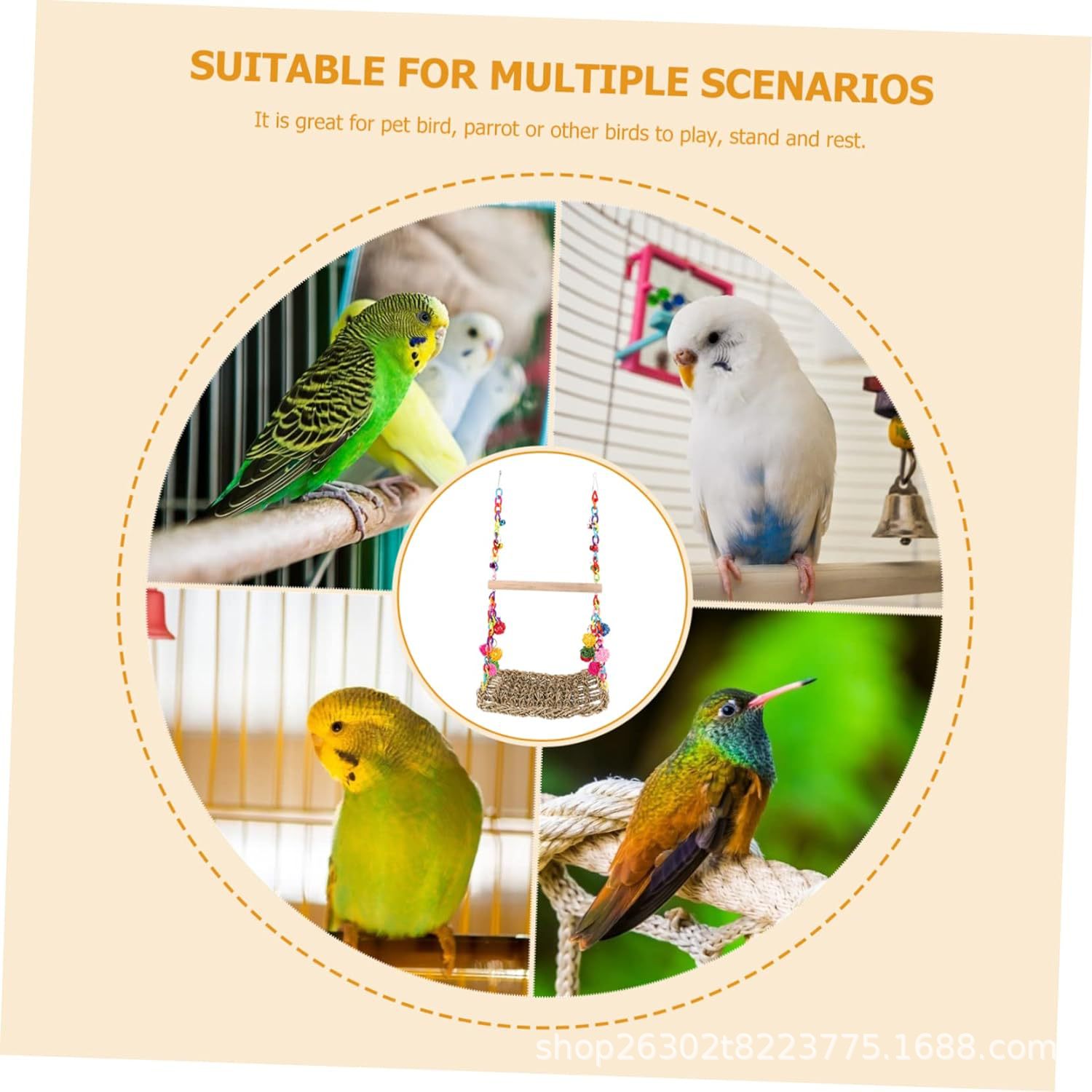 Juguetes para Loros Redil de Escalada y Hammock Medio y Grande Juguete para Caja de Aves — imagen 13