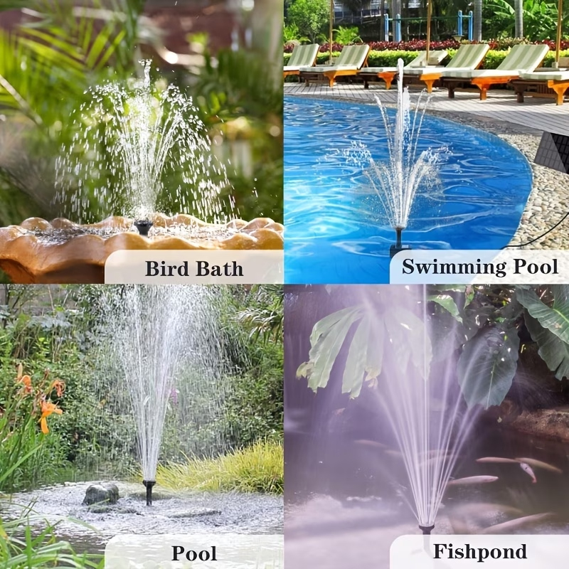 Solar-Powered Mini Fountain Pump – 200L/H Brushless Pump with 4 Spray Nozzles for Garden, Pond & Fish Tank — image 4