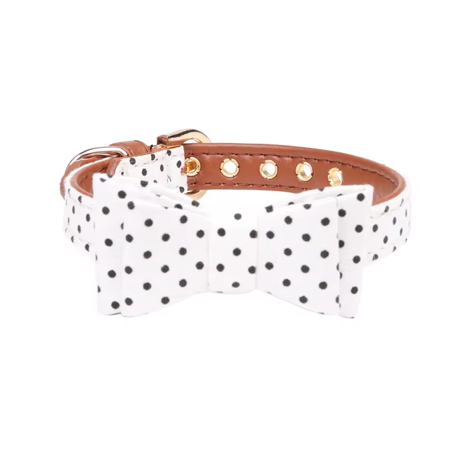 Collar y Guía para Perros Pequeños con Bandana de Cuero Suave, Adorno de Raso, Collar para Gatos - Perfecto para Chihuahuas y Animales de Compañía — imagen 7
