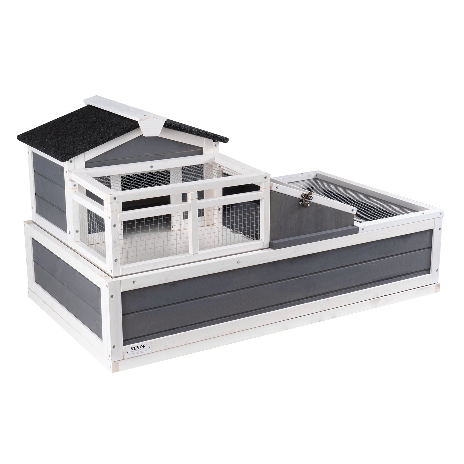 Hábitat de Tortuga Casa de Madera para Tortugas Interior y Exterior 3-Camaras 44x25,6x24 pulgadas — imagen 5