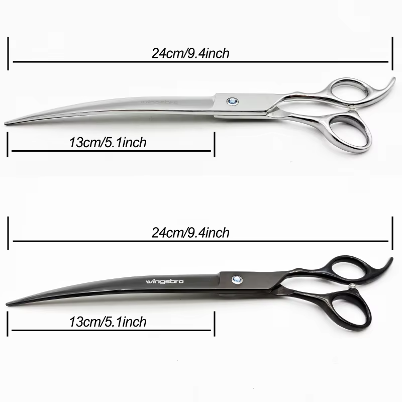 Wingsbro 9 Inch Professional Pet Grooming Scissors, Animal Hair Trimming for Dog, Dog Grooming Curved Shears — image 2