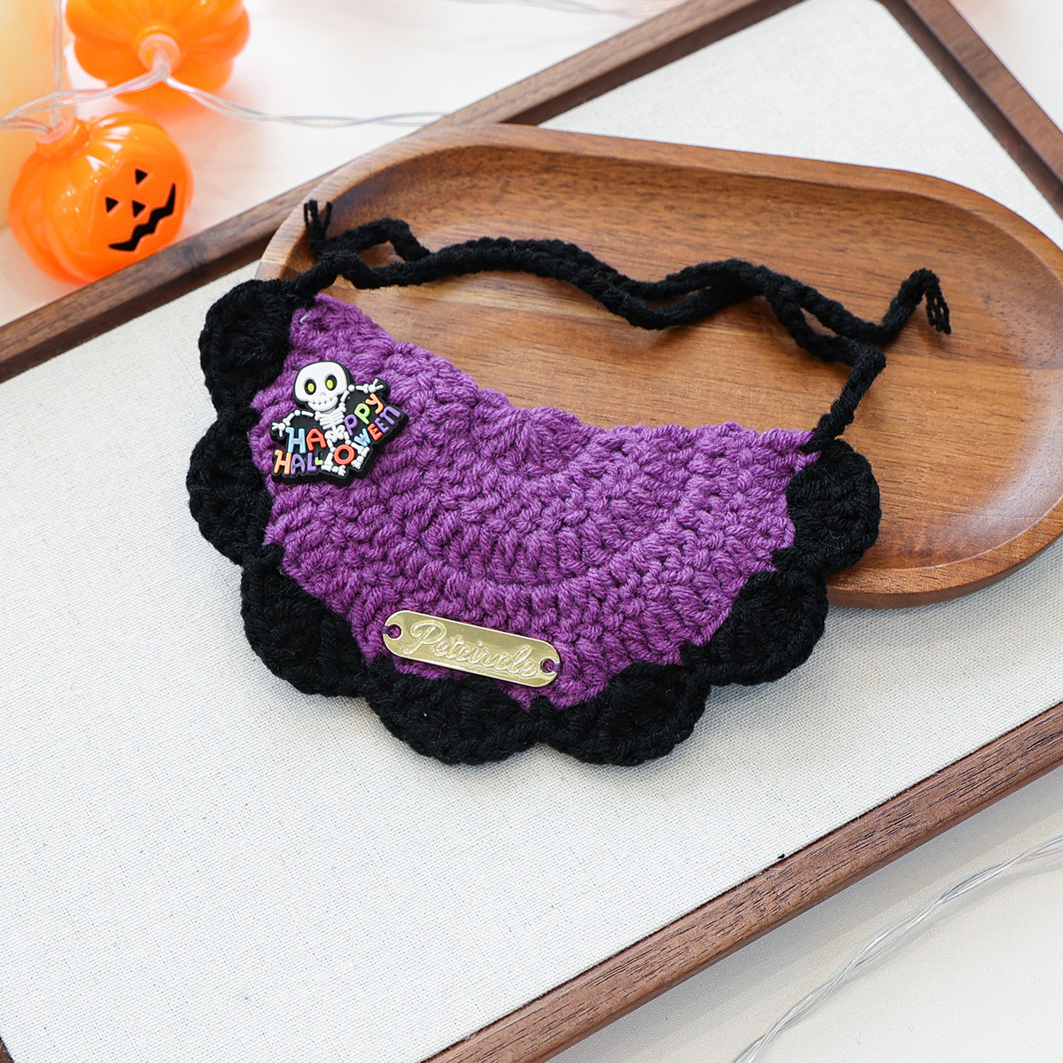 Bib para Mascotas de Gatos y Perros, Cálido Traje de Halloween con Etiqueta de Oro, Accesorio Festivo de Disfraz — imagen 4