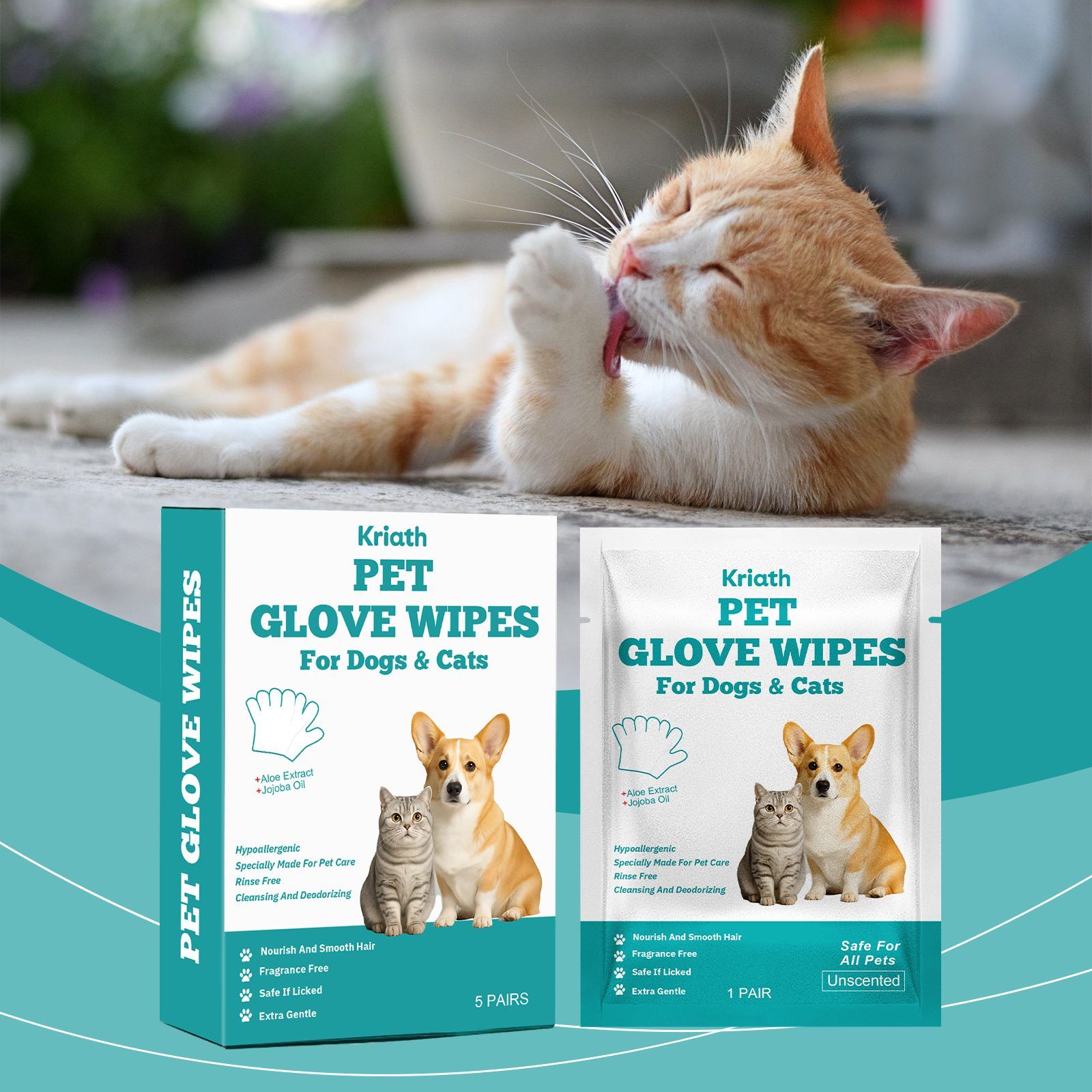 Kriath Disposable Pet Glove Wipes, 5 Pieces — image 5