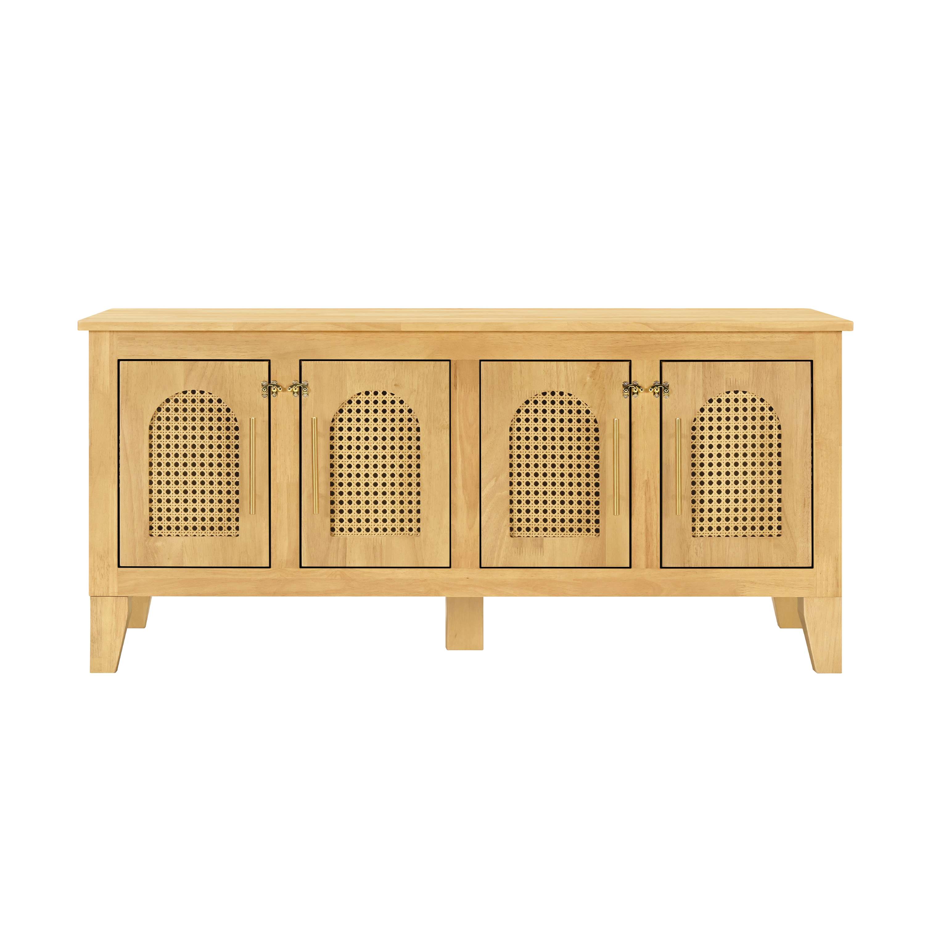 Lars Caja de Decoración para Perros en Madera de Caoba con Rattán - Estilo Pet Kennel con Almacenamiento y 4 Puertas para Salón — imagen 3