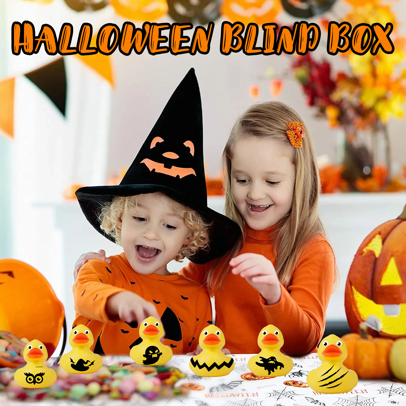 Halloween Duck Blind Box, Advent Countdown 24 Grid Surprise Decoration Rubber Duck Toy Gift Box — image 5
