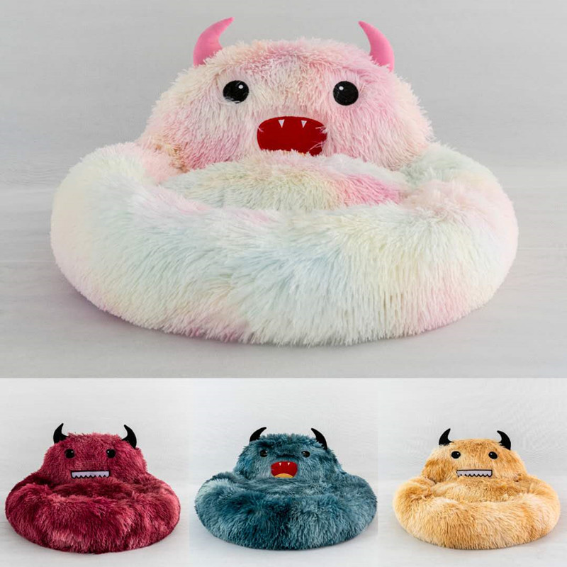 Pet Supplies Plush Small Monster Pet Nest Mattress Creative Dog Nest Autumn And Winter Warm Cat Nest — image 1