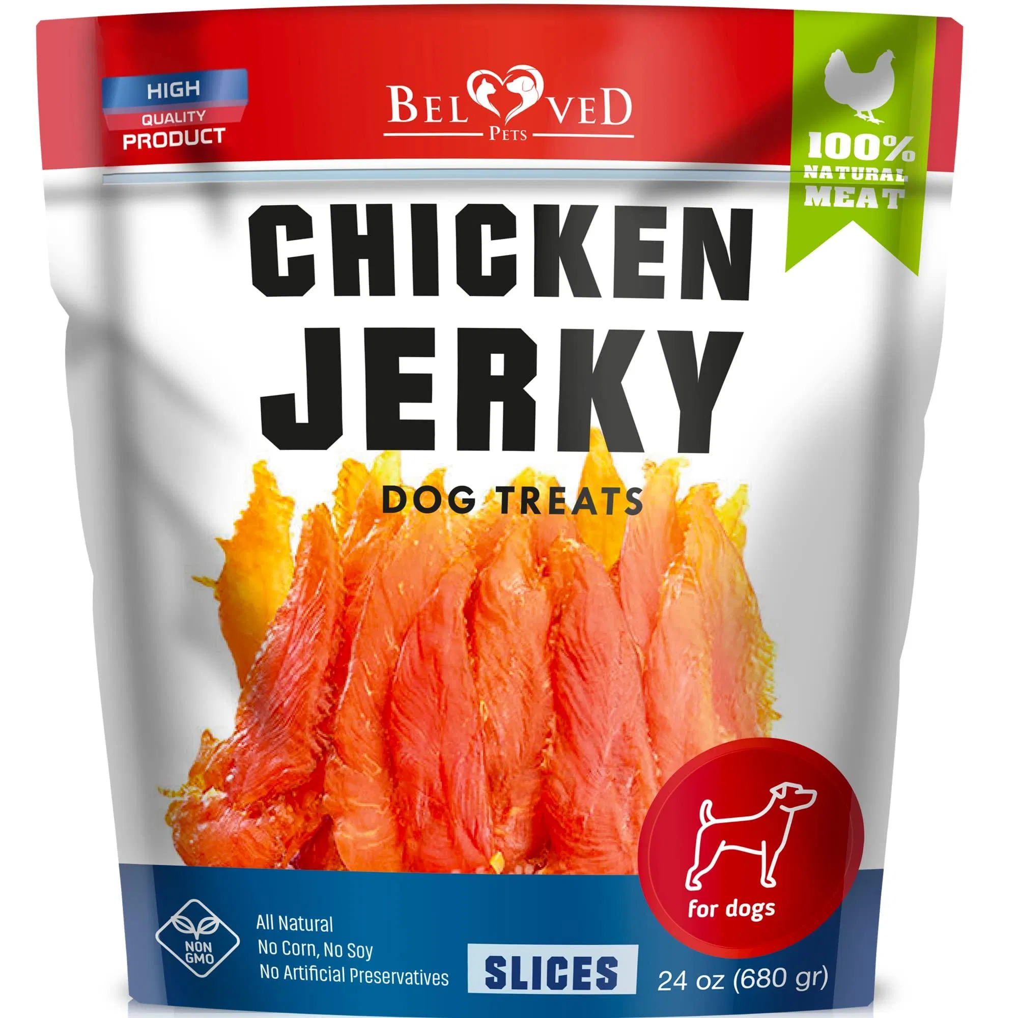 Tocinos de Pollo para Perros 1.5 Libras Claro Animal Grano Libre Orgánico Carne Natural Alto Proteínas Tiras Secas Mejores Chupetas para Entrenamiento Perros Pequeños y Grandes