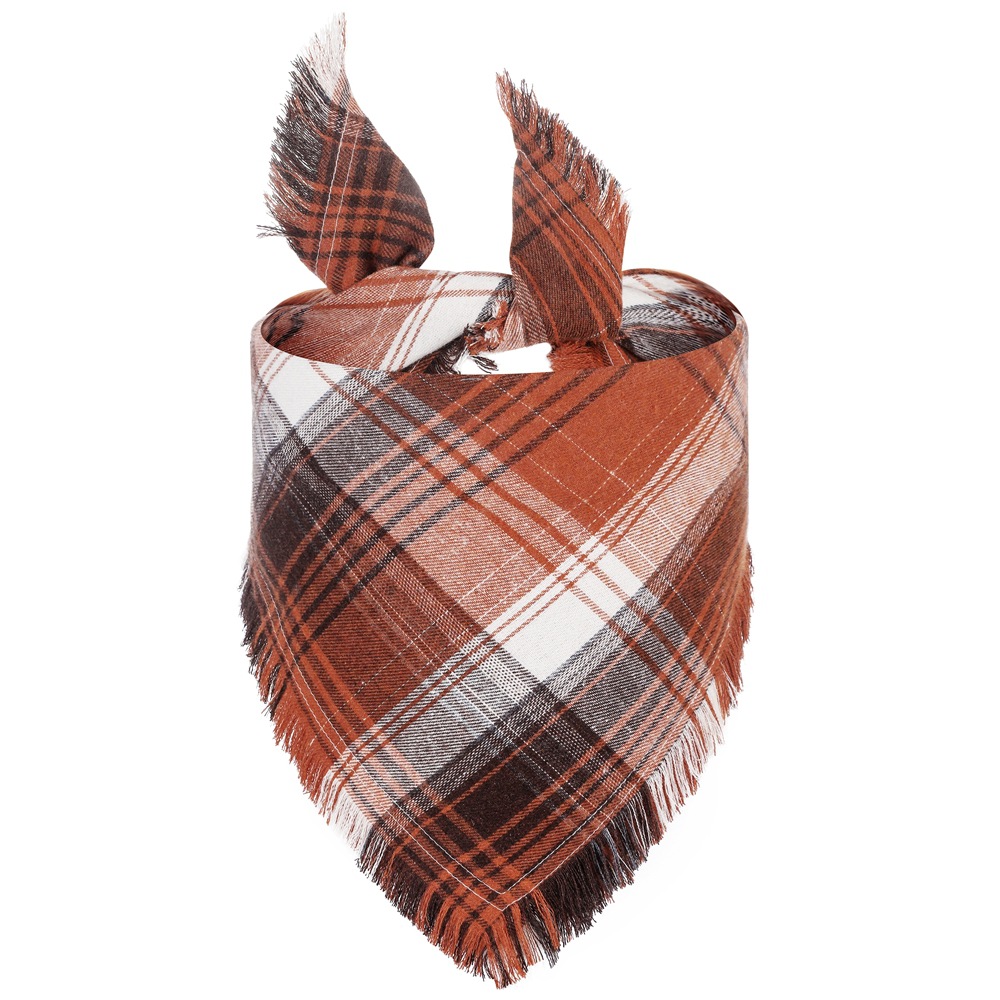 Vivifying Fall Dog Bandana With Tassels Edges Classic Plaid Triangle Dog Apparel Accessories Unny Dog Scarf Costume For Thanksgiving Photo Prop And Party Decor — image 15