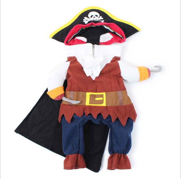 Pet Dog Pirate Costume Universal Two-Legged Pet Clothing Cute Pet Pirate Transforming Outfit — image 2