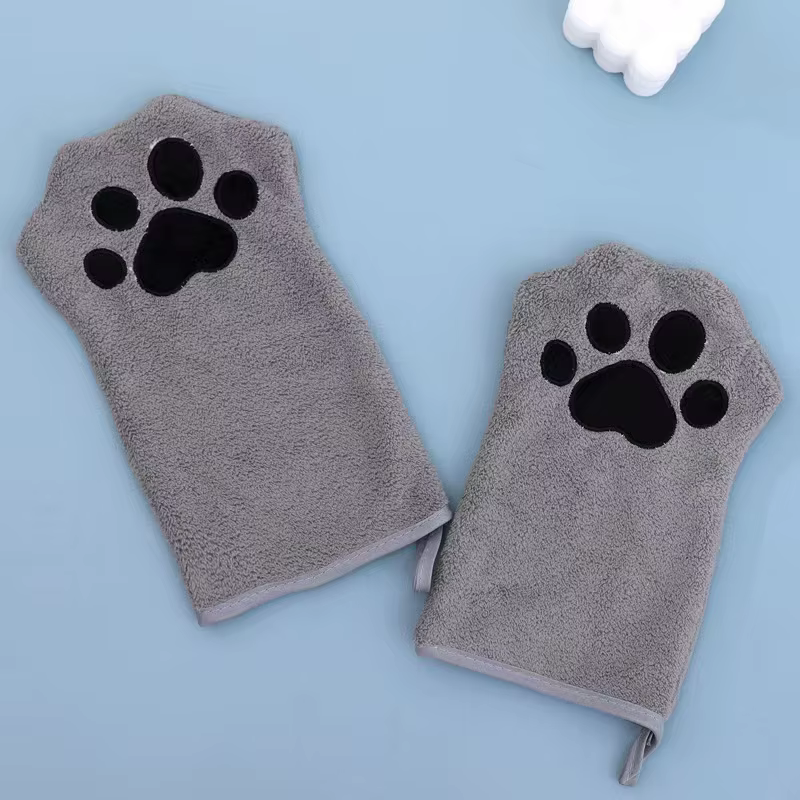 Pet Grooming Glove Quick Drying Dogs Paw Towel Microfiber Double Sided Dogs Grooming Mitt for Medium Small Dogs — image 5