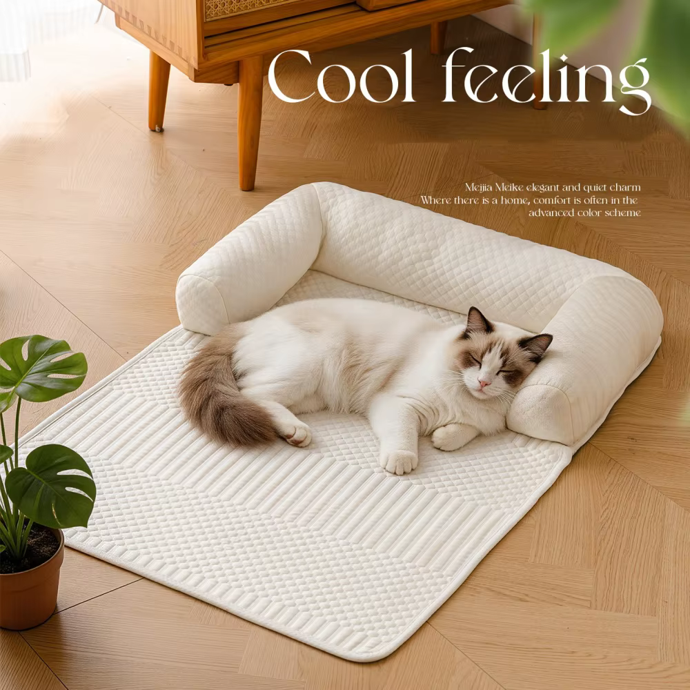 2026 Pet Bed Mat Breathable Dog Cooling Mat Non-Slip Comfortable Pet Sleeping Pad Detachable with Pillow Dog Sofa Cushion Indoor — image 1