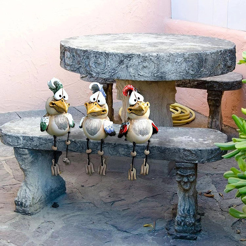 New Cute Bird Sparrow Garden Animal Statue Decorative Resin Craft Ornament — image 3
