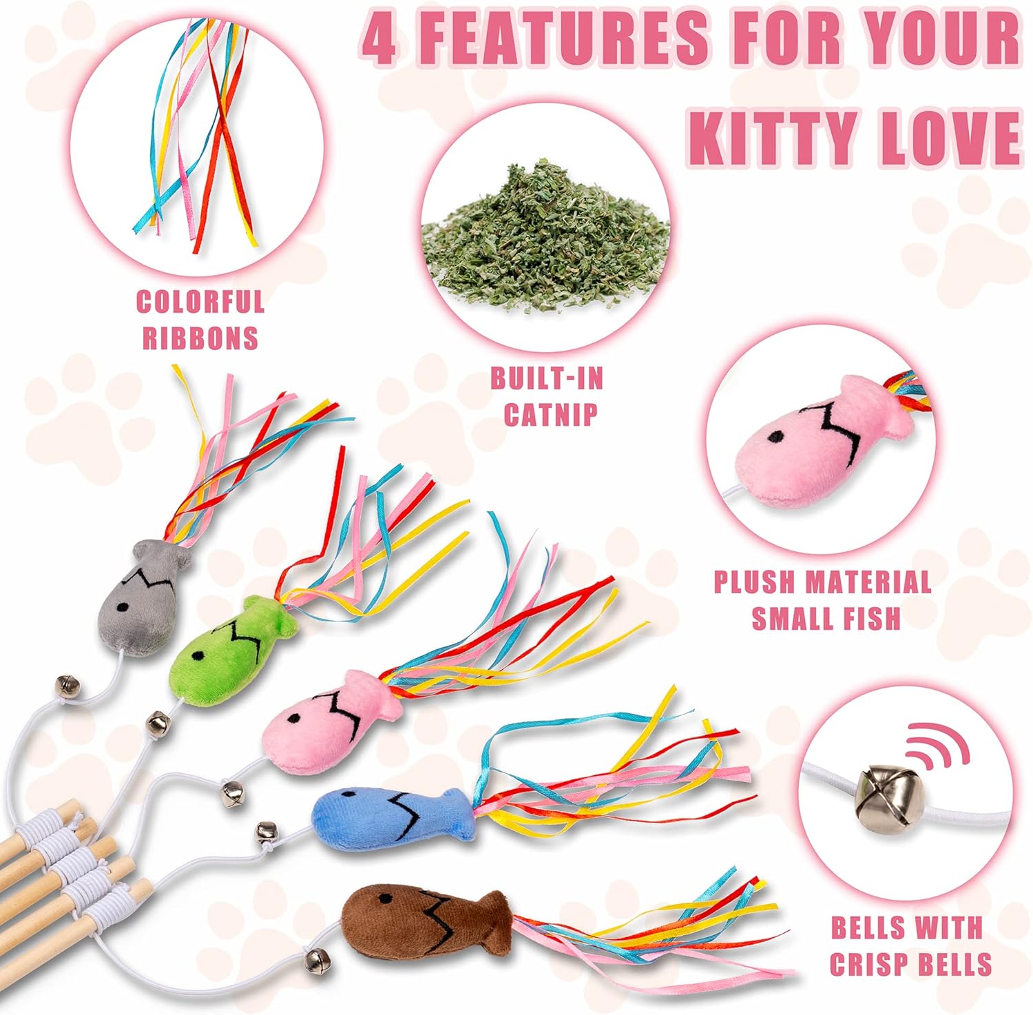 Juguetes de Varita para Gatos Interactivos con Aceite de Nepeta, Colores y Sonido: Estimulación Natural para la Instintiva Caza del Felino — imagen 9