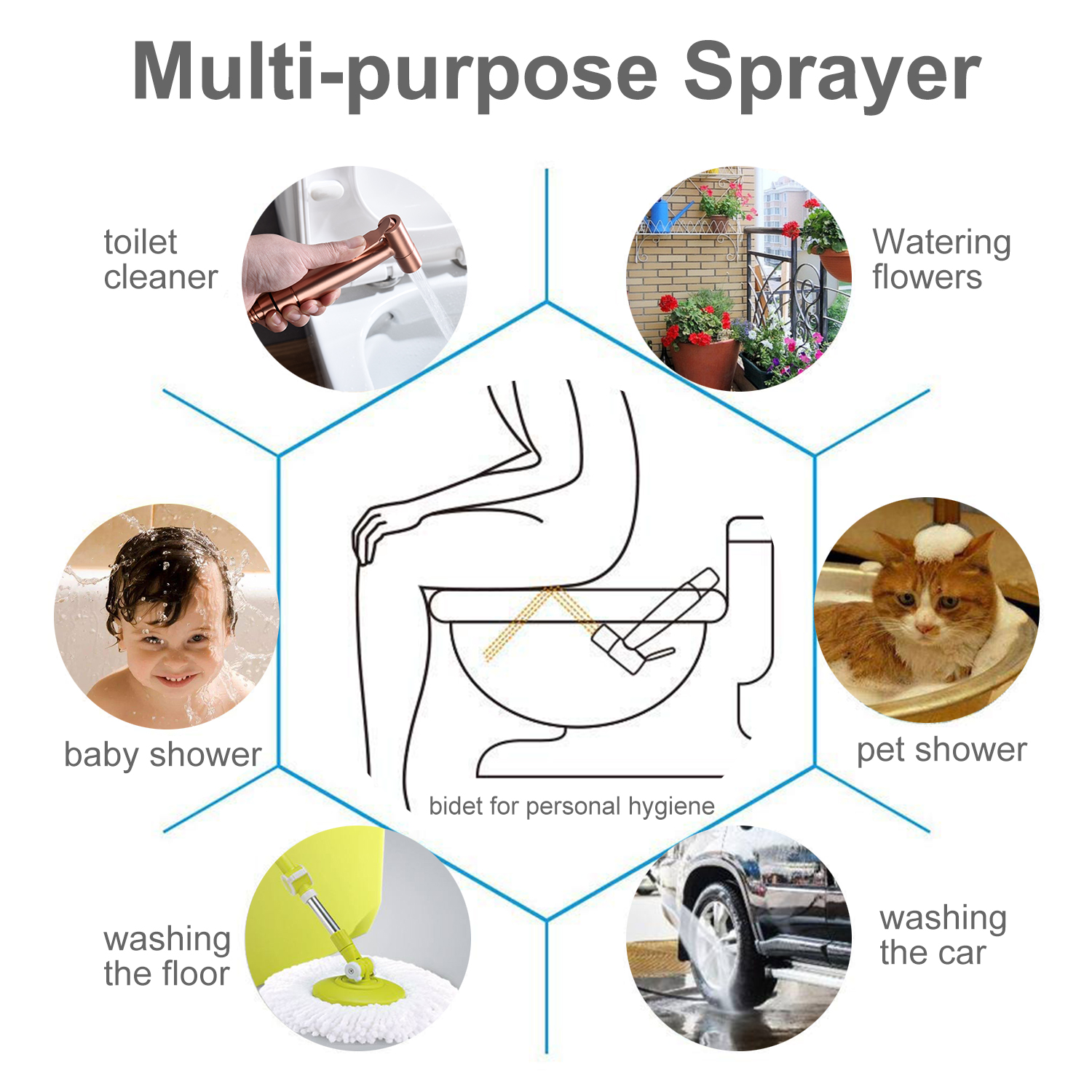 Pistola de Spray para Baño Animal, Equipo de Enjuague Manual — imagen 5