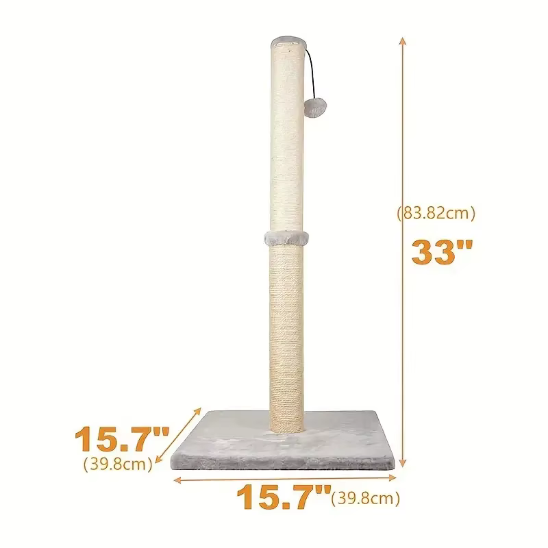 Cat Scratching Post, Claw Scratcher With Sisal Rope And Covered With Soft Smooth Plush, Vertical Scratch, Modern Stable Design — image 4