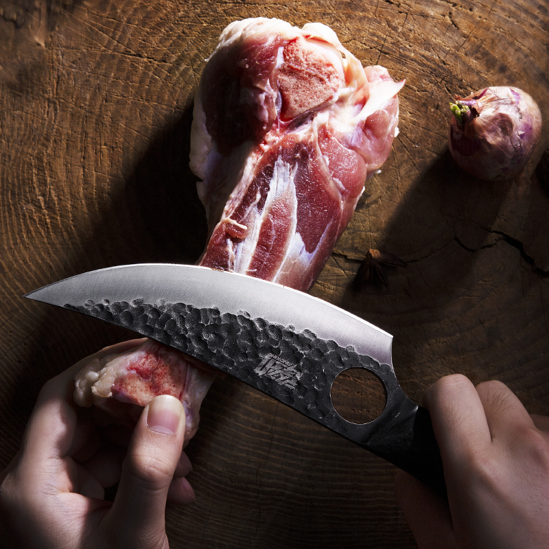 Sharp Spot Forging Slaughtering Knife Hammer Bone Cutting Machete Outdoor Multi-Purpose Knife Portable Stainless Steel Pig Killing And Meat Cutting Knife — image 3