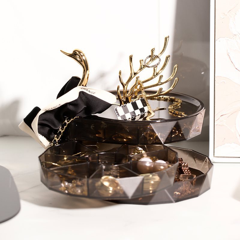 Fashionable and creative household large capacity swan jewelry storage box — image 4